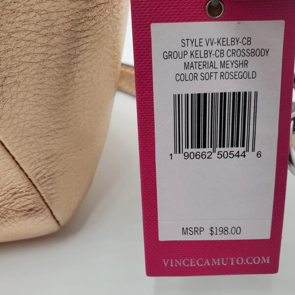 NWOT Vince Camuto Kelby Crossbody Purse Rose Gold Leather - Picture 3 of 13